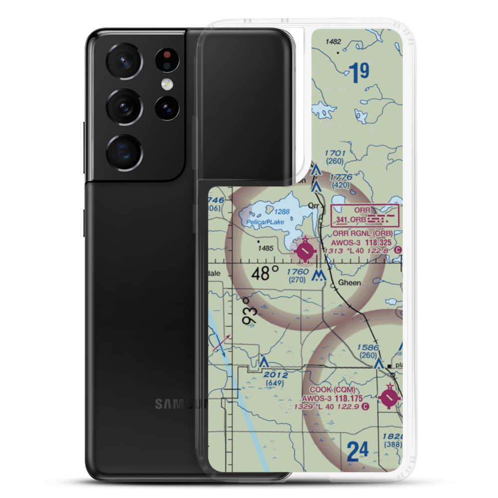 Orr Regional Airport (ORB) VFR Sectional Samsung Case Samsung Galaxy S21 Ultra model shown
