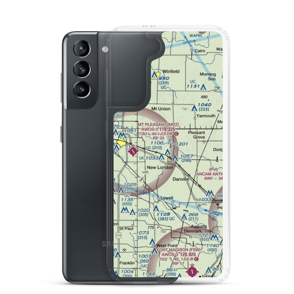Orr-Port Airport (IA22) VFR Sectional Samsung Case Samsung Galaxy S21 model shown