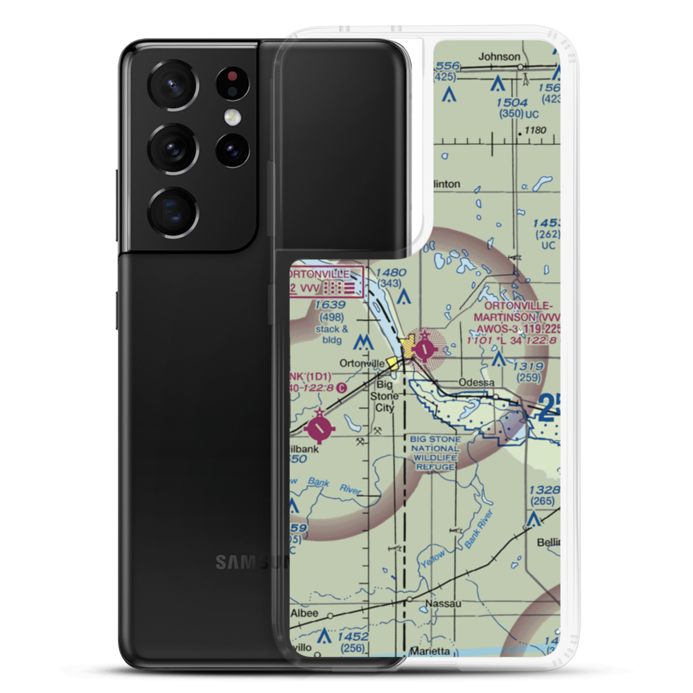 Ortonville Municipal Martinson Field (VVV) VFR Sectional Samsung Case Samsung Galaxy S21 Ultra model shown