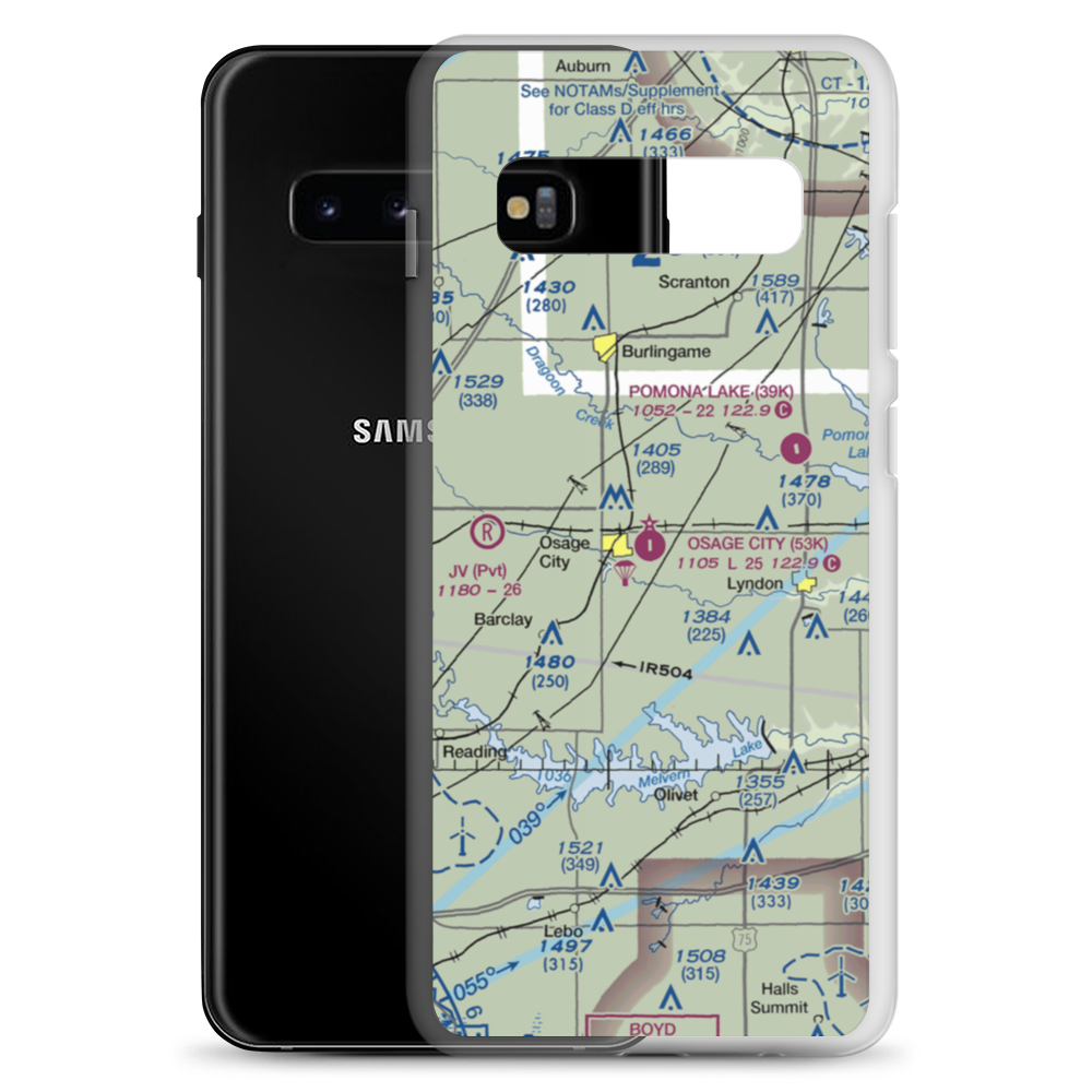 Osage City Municipal Airport (53K) VFR Sectional Samsung Case Samsung Galaxy S10+ model shown