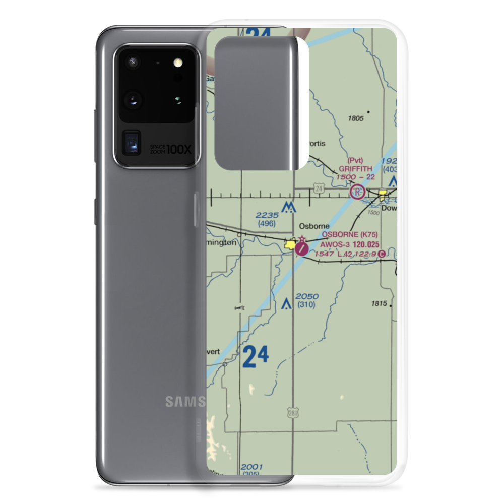 Osborne Municipal Airport (K75) VFR Sectional Samsung Case Samsung Galaxy S20 Ultra model shown