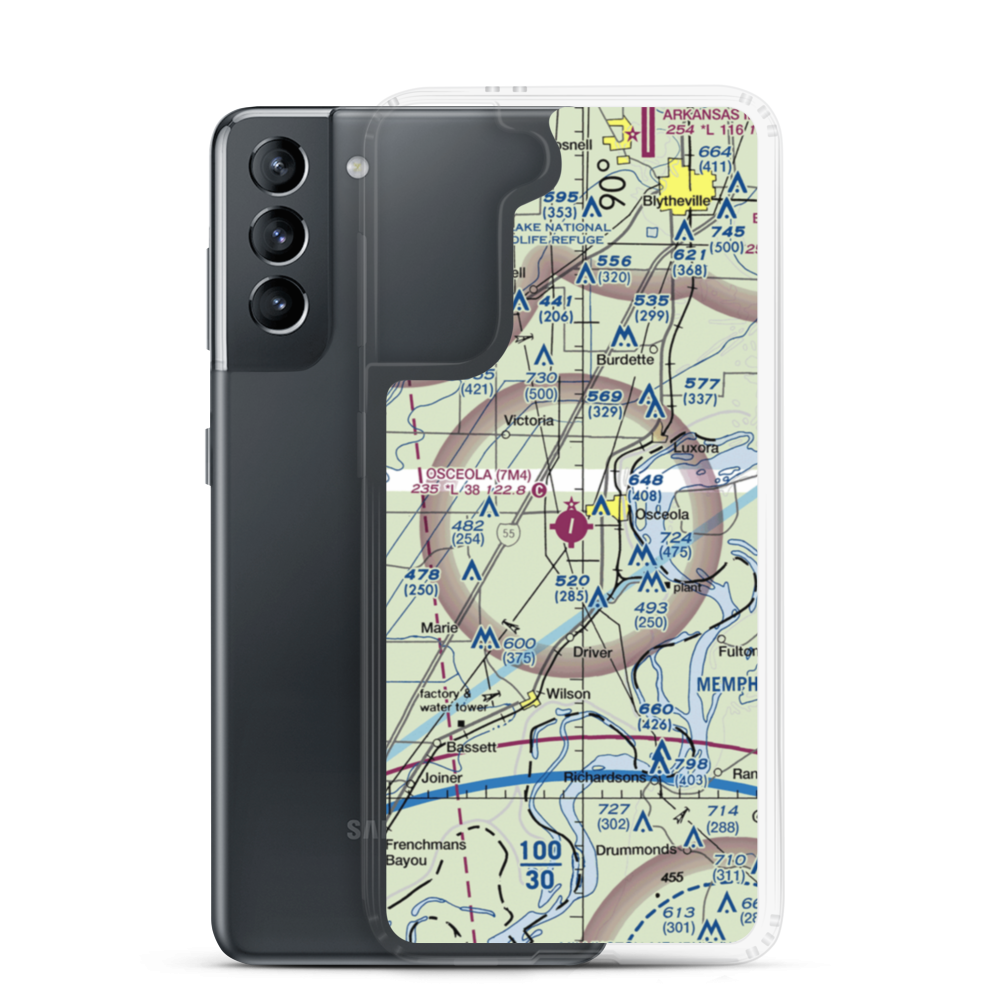 Osceola Municipal Airport (7M4) VFR Sectional Samsung Case Samsung Galaxy S21 model shown
