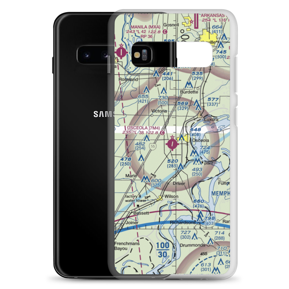 Osceola Municipal Airport (7M4) VFR Sectional Samsung Case Samsung Galaxy S10+ model shown