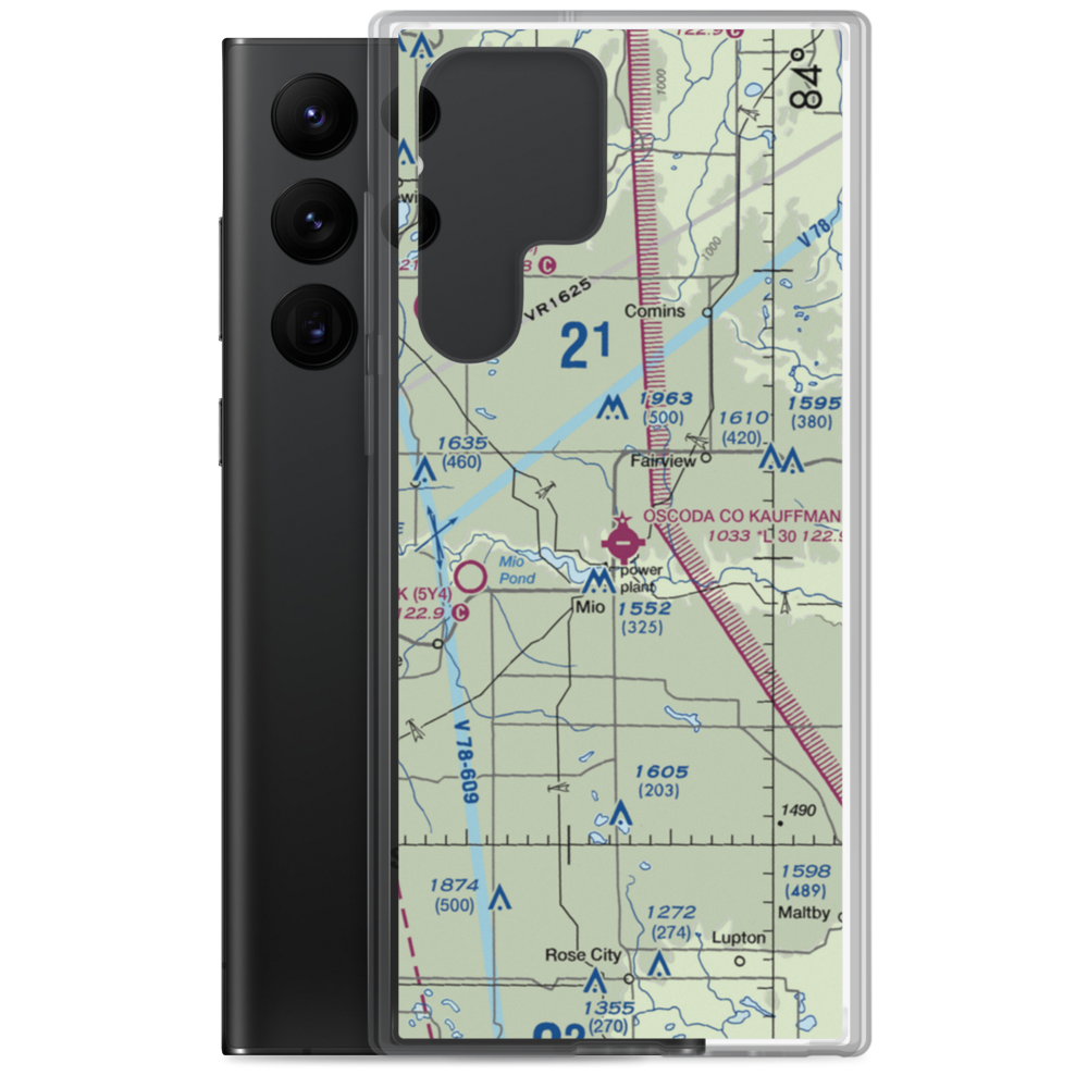 Oscoda County Airport (51M) VFR Sectional Samsung Case Samsung Galaxy S22 Ultra model shown