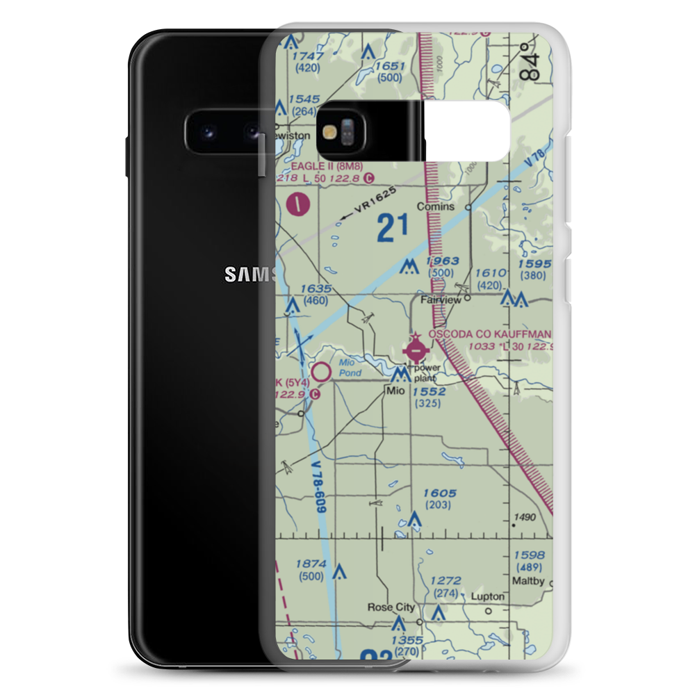 Oscoda County Airport (51M) VFR Sectional Samsung Case Samsung Galaxy S10+ model shown