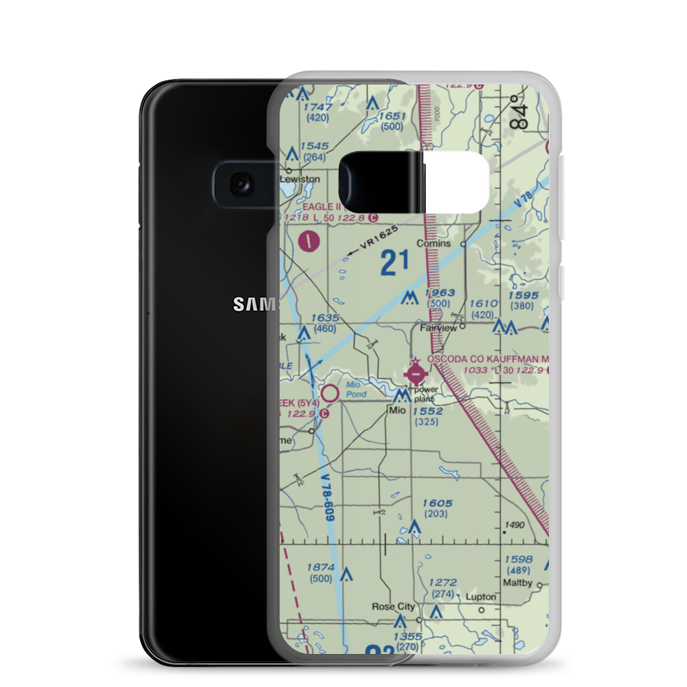 Oscoda County Airport (51M) VFR Sectional Samsung Case Samsung Galaxy S10e model shown
