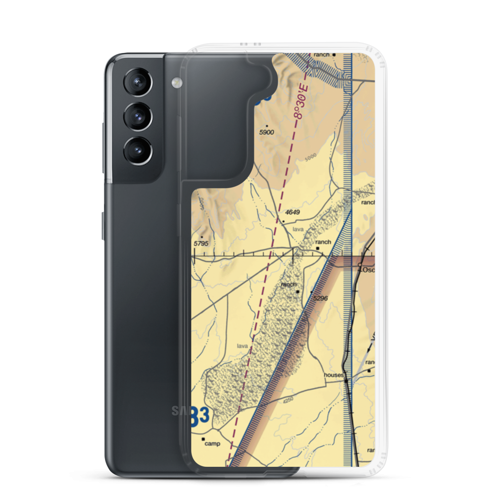 Oscura Army Air Field Aux Airport (80E) VFR Sectional Samsung Case Samsung Galaxy S21 model shown