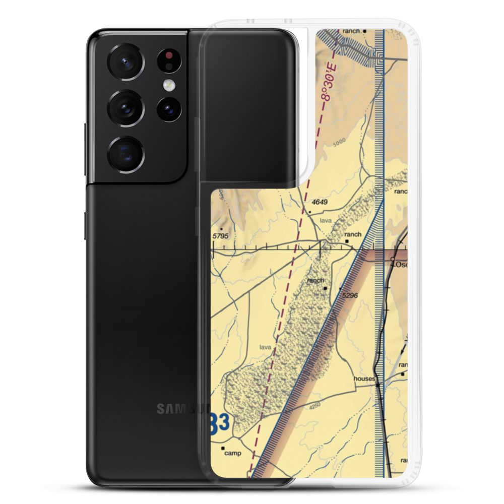 Oscura Army Air Field Aux Airport (80E) VFR Sectional Samsung Case Samsung Galaxy S21 Ultra model shown