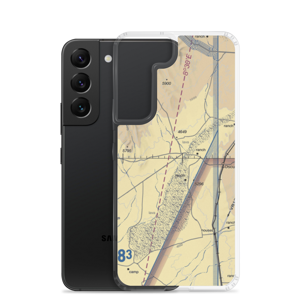Oscura Army Air Field Aux Airport (80E) VFR Sectional Samsung Case Samsung Galaxy S22 model shown