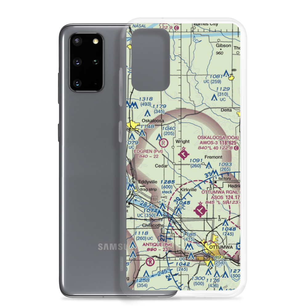Oskaloosa Municipal Airport (OOA) VFR Sectional Samsung Case Samsung Galaxy S20 Plus model shown