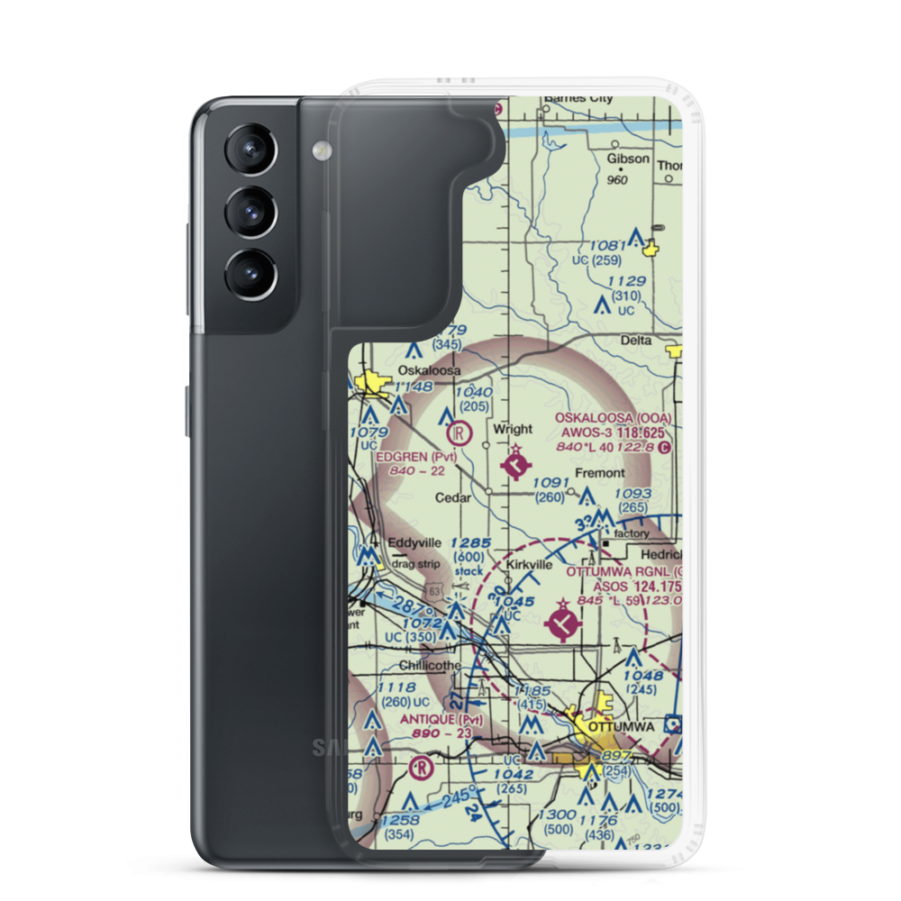 Oskaloosa Municipal Airport (OOA) VFR Sectional Samsung Case Samsung Galaxy S21 model shown
