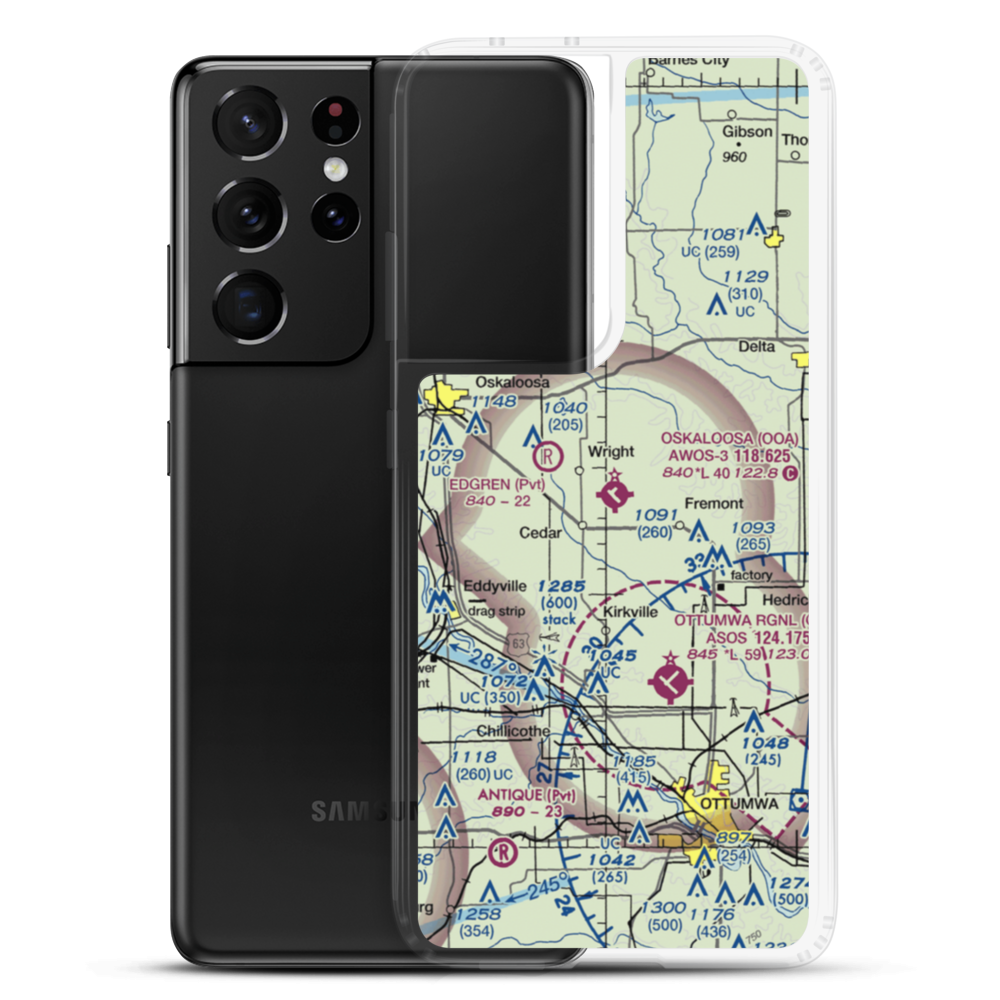 Oskaloosa Municipal Airport (OOA) VFR Sectional Samsung Case Samsung Galaxy S21 Ultra model shown