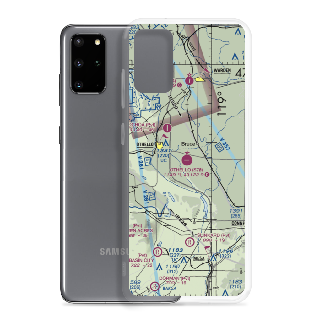 Othello Municipal Airport (S70) VFR Sectional Samsung Case Samsung Galaxy S20 Plus model shown
