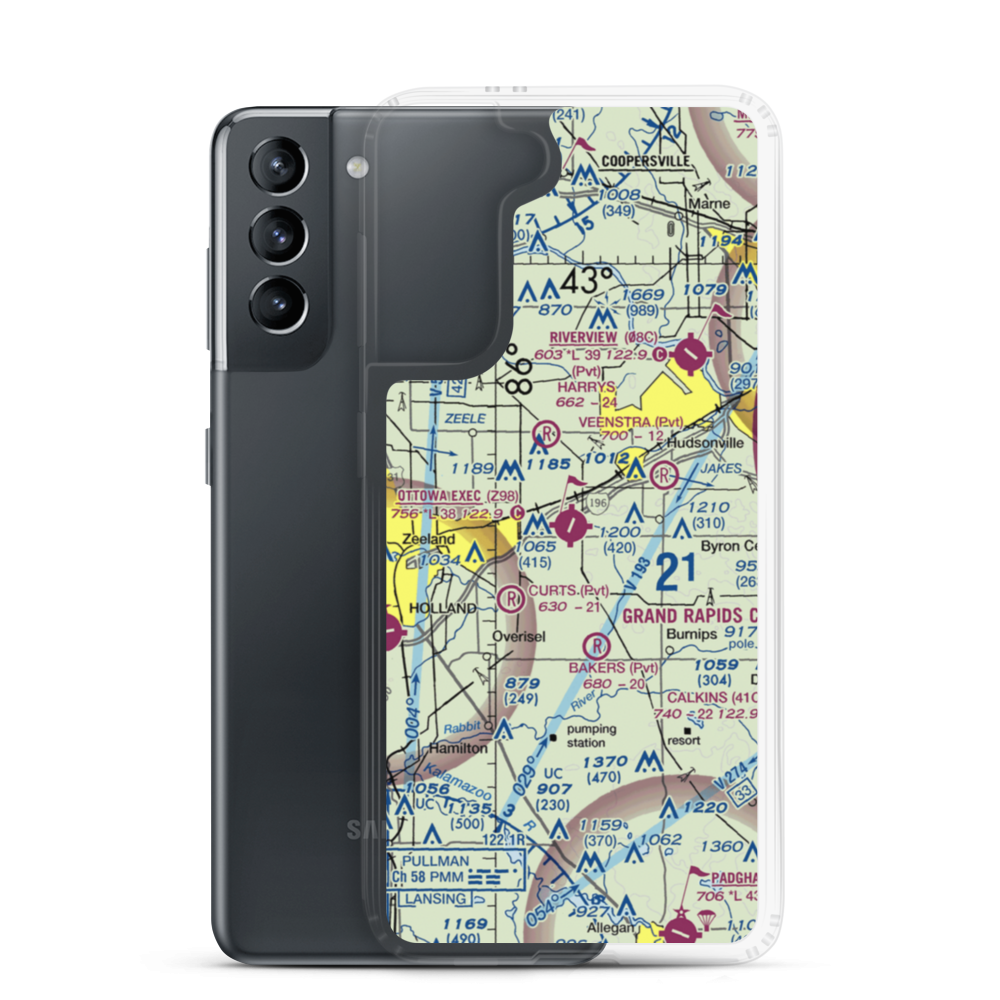 Ottawa Executive Airport (Z98) VFR Sectional Samsung Case Samsung Galaxy S21 model shown