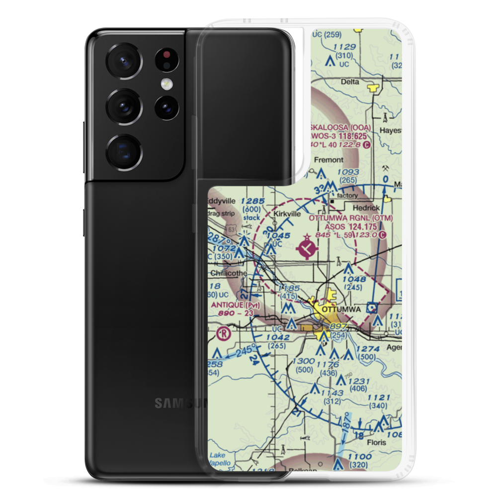 Ottumwa Regional Airport (OTM) VFR Sectional Samsung Case Samsung Galaxy S21 Ultra model shown