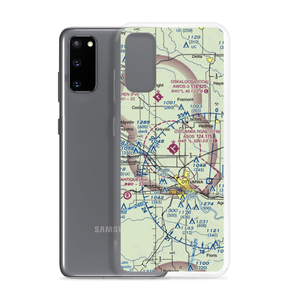 Ottumwa Regional Airport (OTM) VFR Sectional Samsung Case Samsung Galaxy S20 model shown