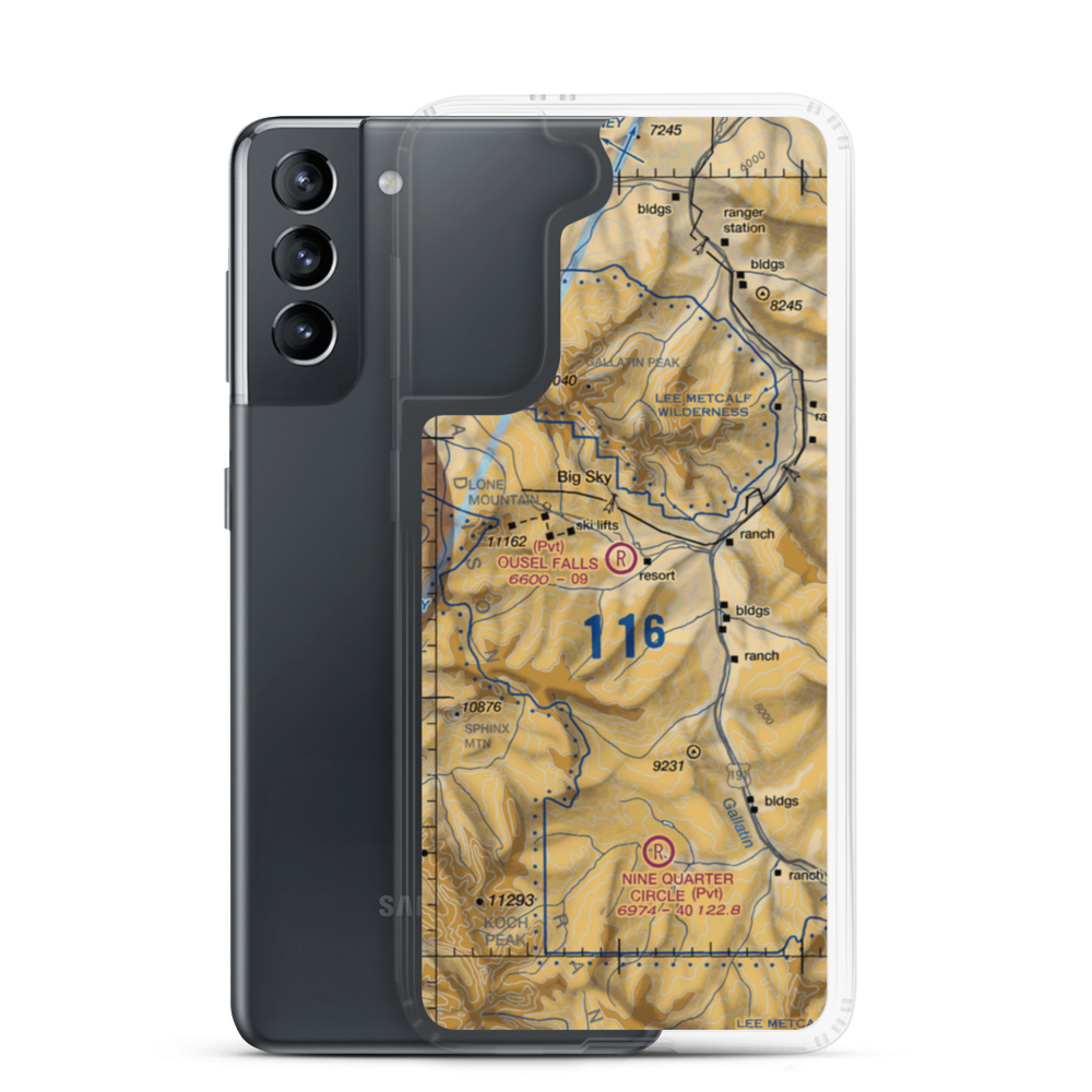 Ousel Falls Airport (MT94) VFR Sectional Samsung Case Samsung Galaxy S21 model shown