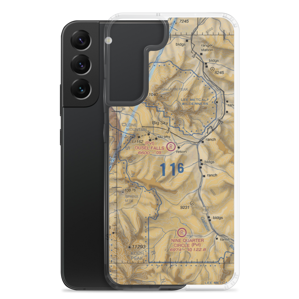 Ousel Falls Airport (MT94) VFR Sectional Samsung Case Samsung Galaxy S22 Plus model shown