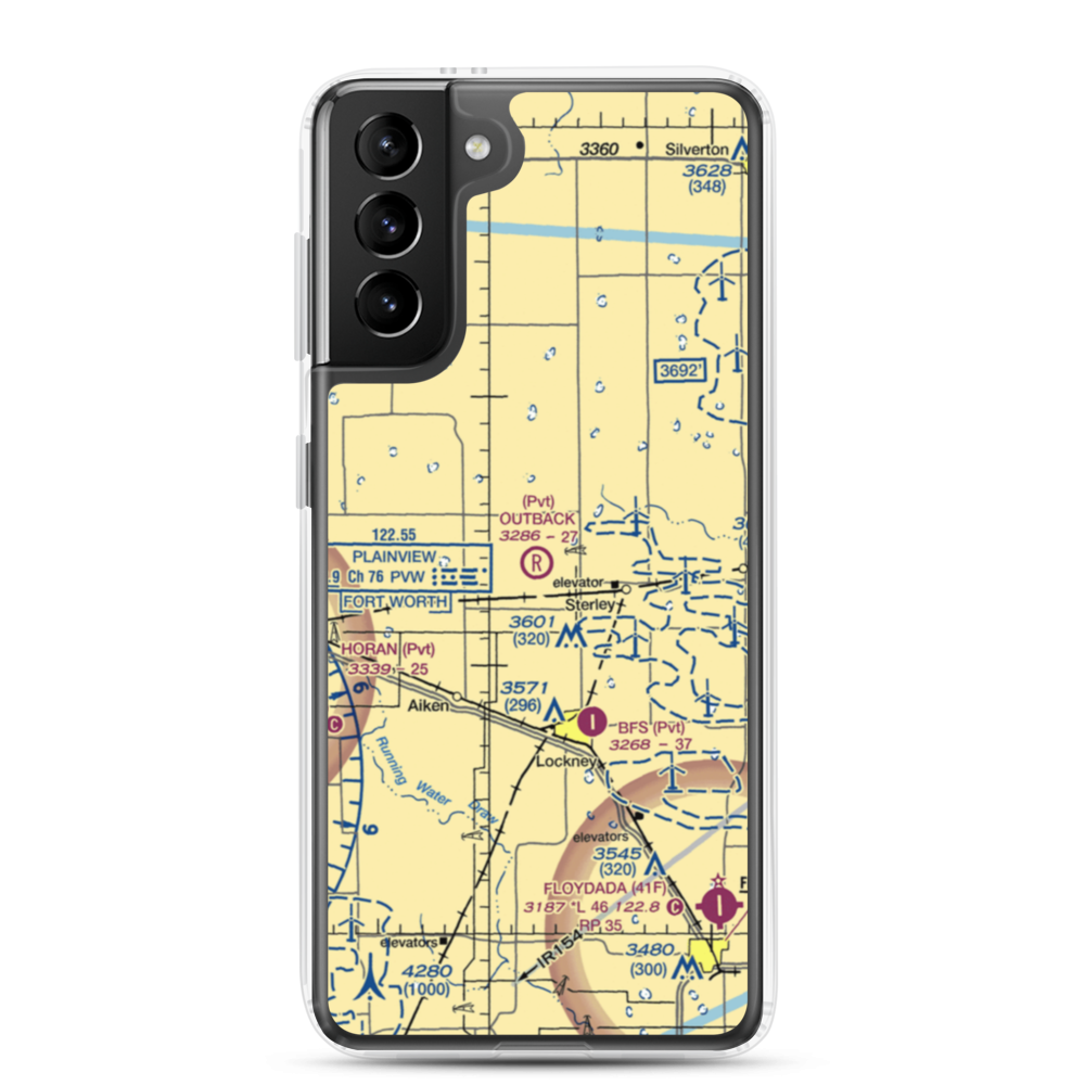 Outback Airport (5XS7) VFR Sectional Samsung Case Samsung Galaxy S21 Plus model shown