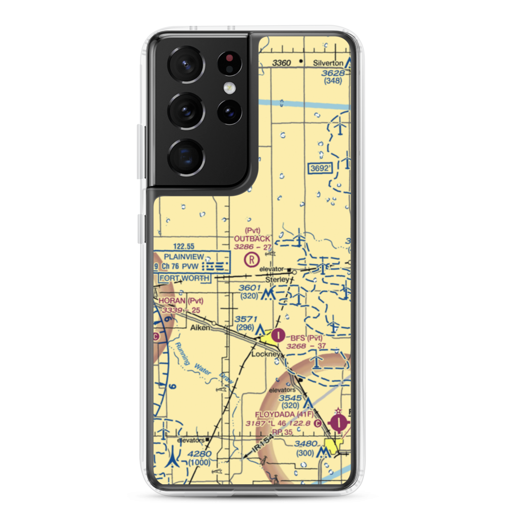 Outback Airport (5XS7) VFR Sectional Samsung Case Samsung Galaxy S21 Ultra model shown