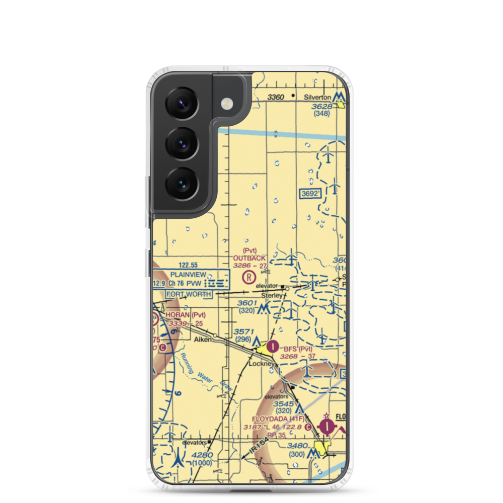 Outback Airport (5XS7) VFR Sectional Samsung Case Samsung Galaxy S22 model shown