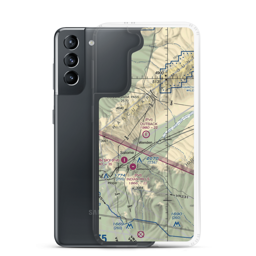 Outback Ranch Airstrip (AZ01) VFR Sectional Samsung Case Samsung Galaxy S21 model shown