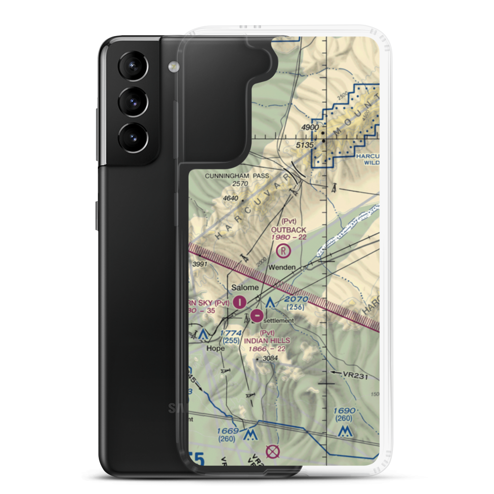 Outback Ranch Airstrip (AZ01) VFR Sectional Samsung Case Samsung Galaxy S21 Plus model shown