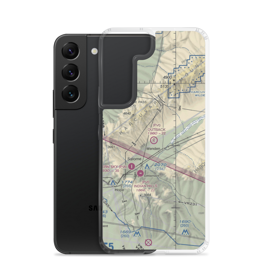 Outback Ranch Airstrip (AZ01) VFR Sectional Samsung Case Samsung Galaxy S22 model shown