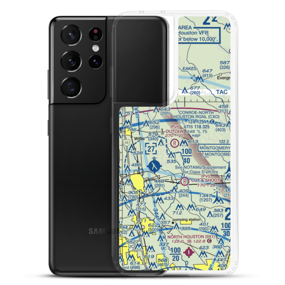 Outlaw Flyers Airport (16XS) VFR Sectional Samsung Case Samsung Galaxy S21 Ultra model shown
