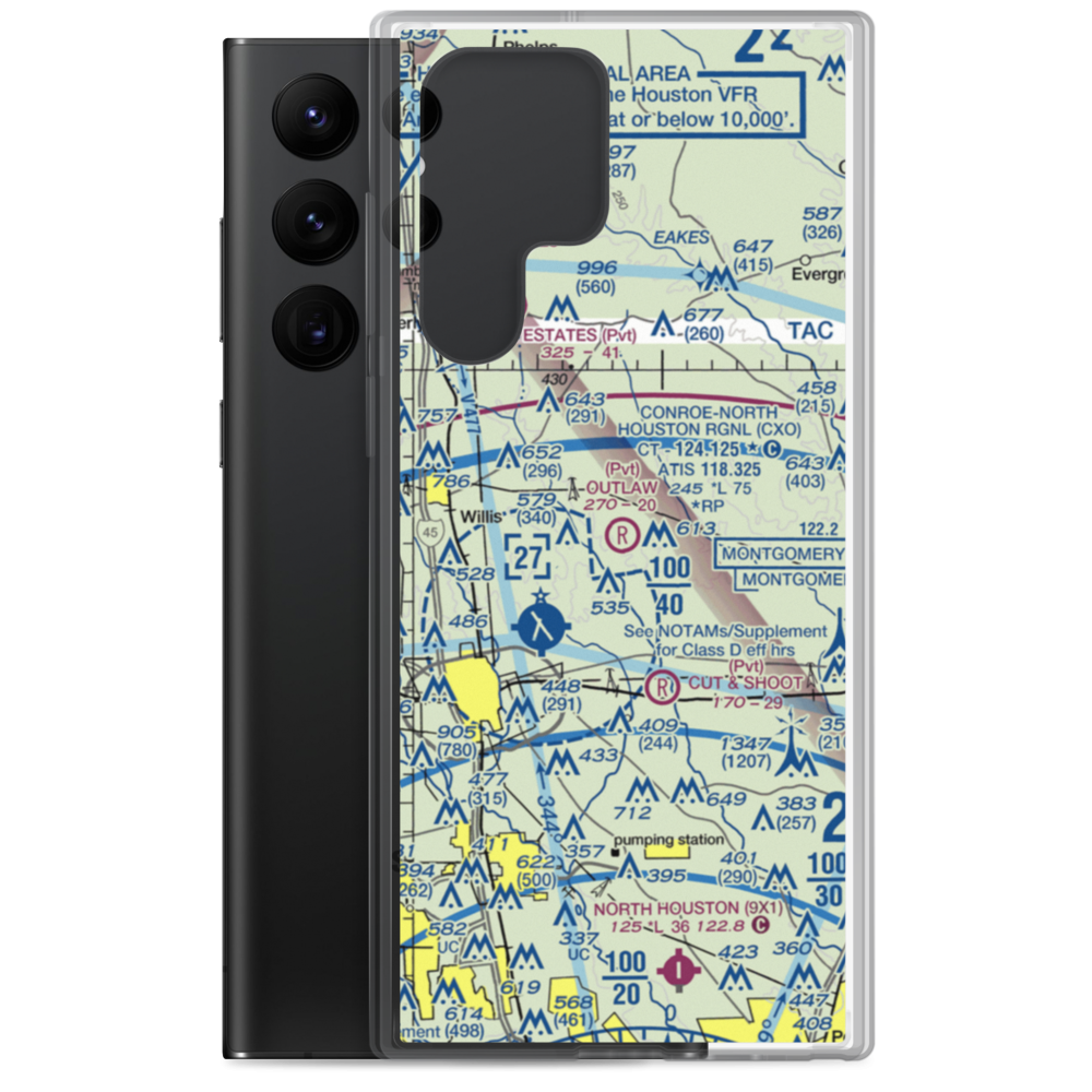 Outlaw Flyers Airport (16XS) VFR Sectional Samsung Case Samsung Galaxy S22 Ultra model shown