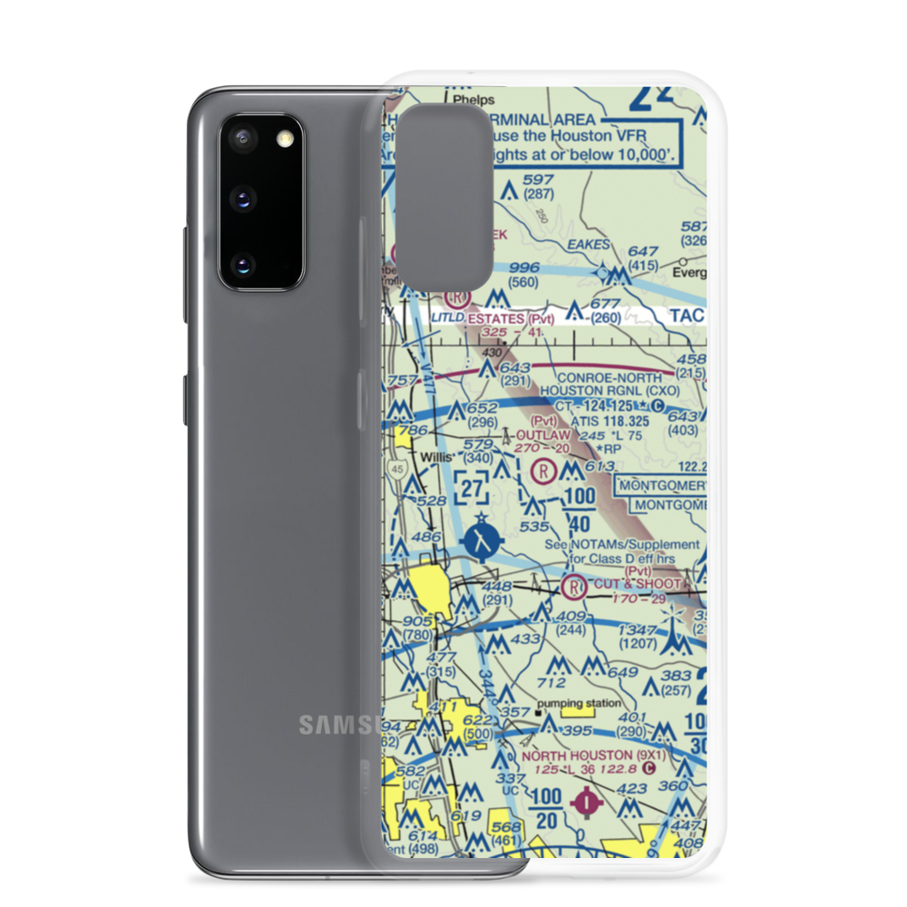 Outlaw Flyers Airport (16XS) VFR Sectional Samsung Case Samsung Galaxy S20 model shown