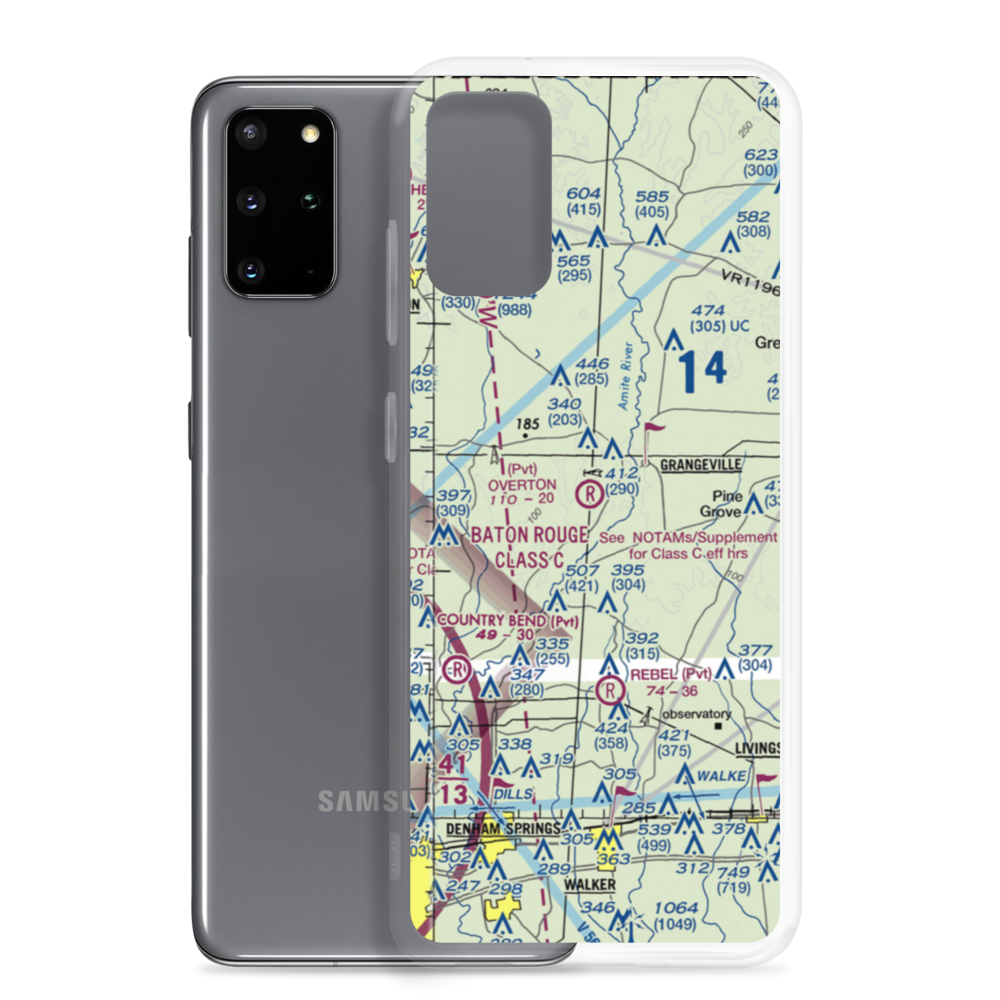 Overton Private Airport (4LA8) VFR Sectional Samsung Case Samsung Galaxy S20 Plus model shown