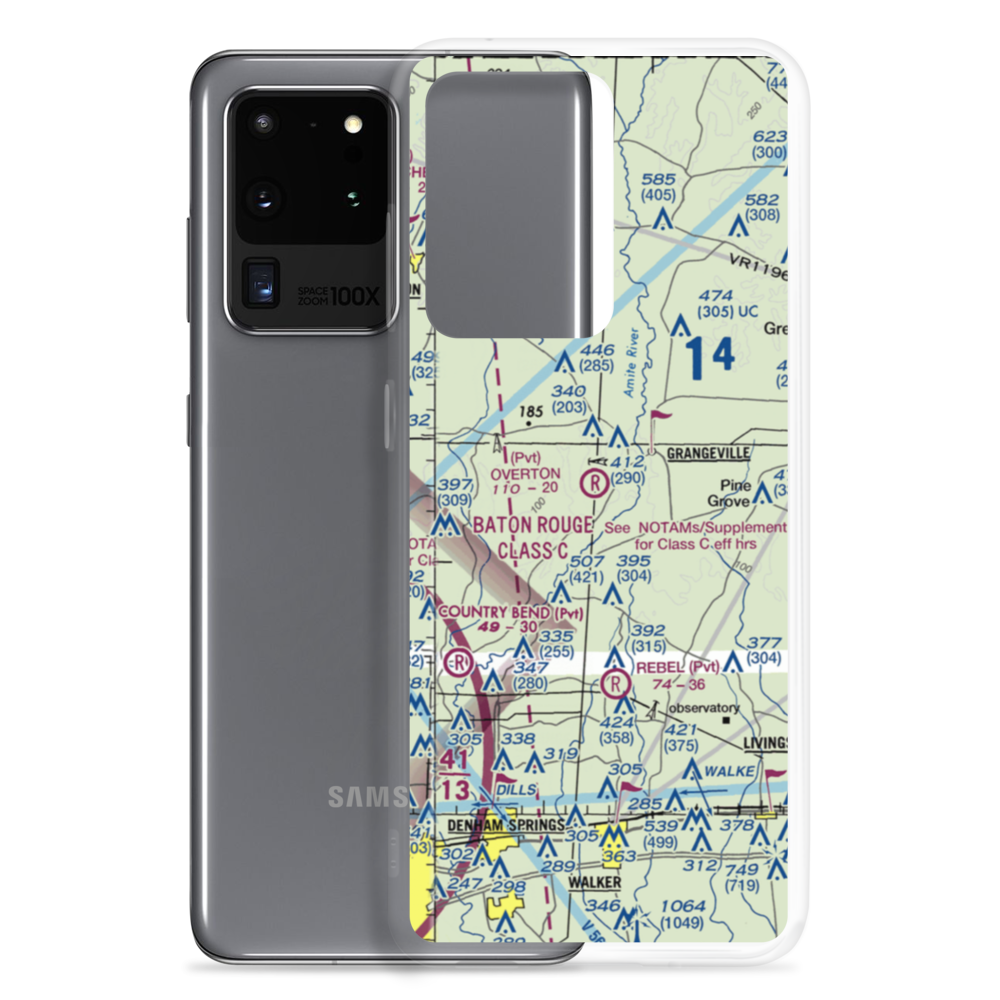Overton Private Airport (4LA8) VFR Sectional Samsung Case Samsung Galaxy S20 Ultra model shown
