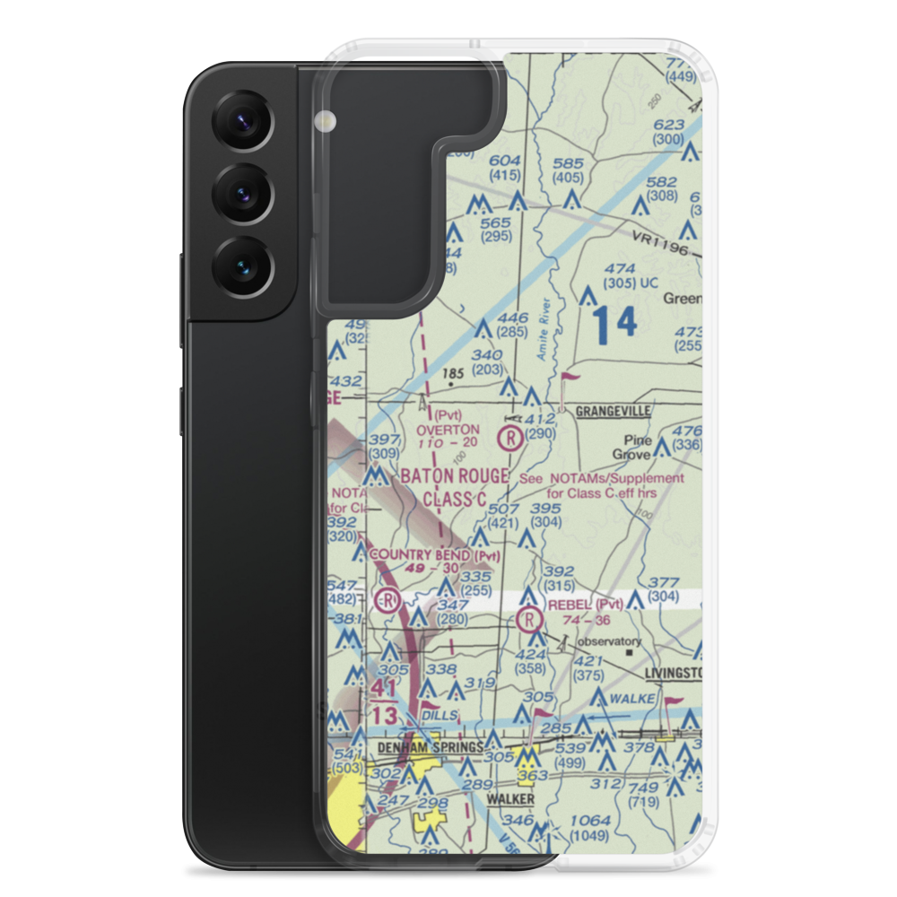 Overton Private Airport (4LA8) VFR Sectional Samsung Case Samsung Galaxy S22 Plus model shown
