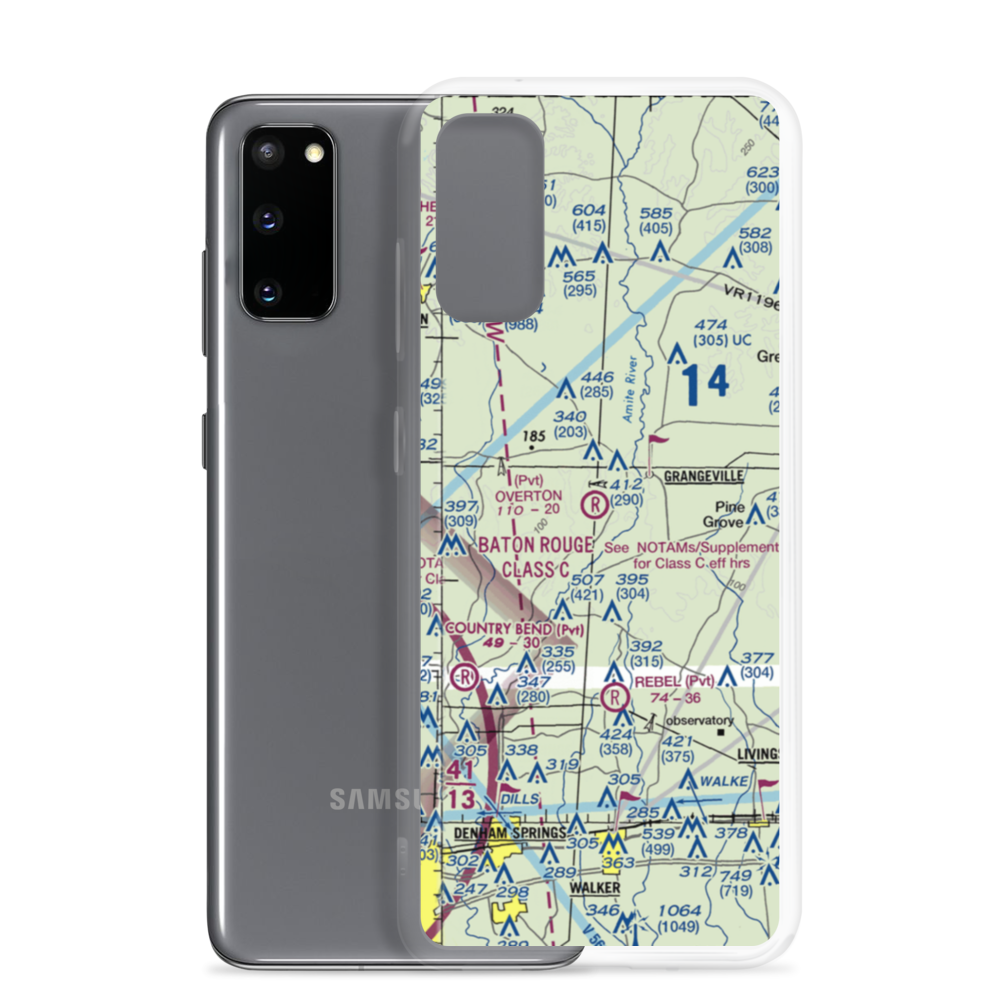 Overton Private Airport (4LA8) VFR Sectional Samsung Case Samsung Galaxy S20 model shown