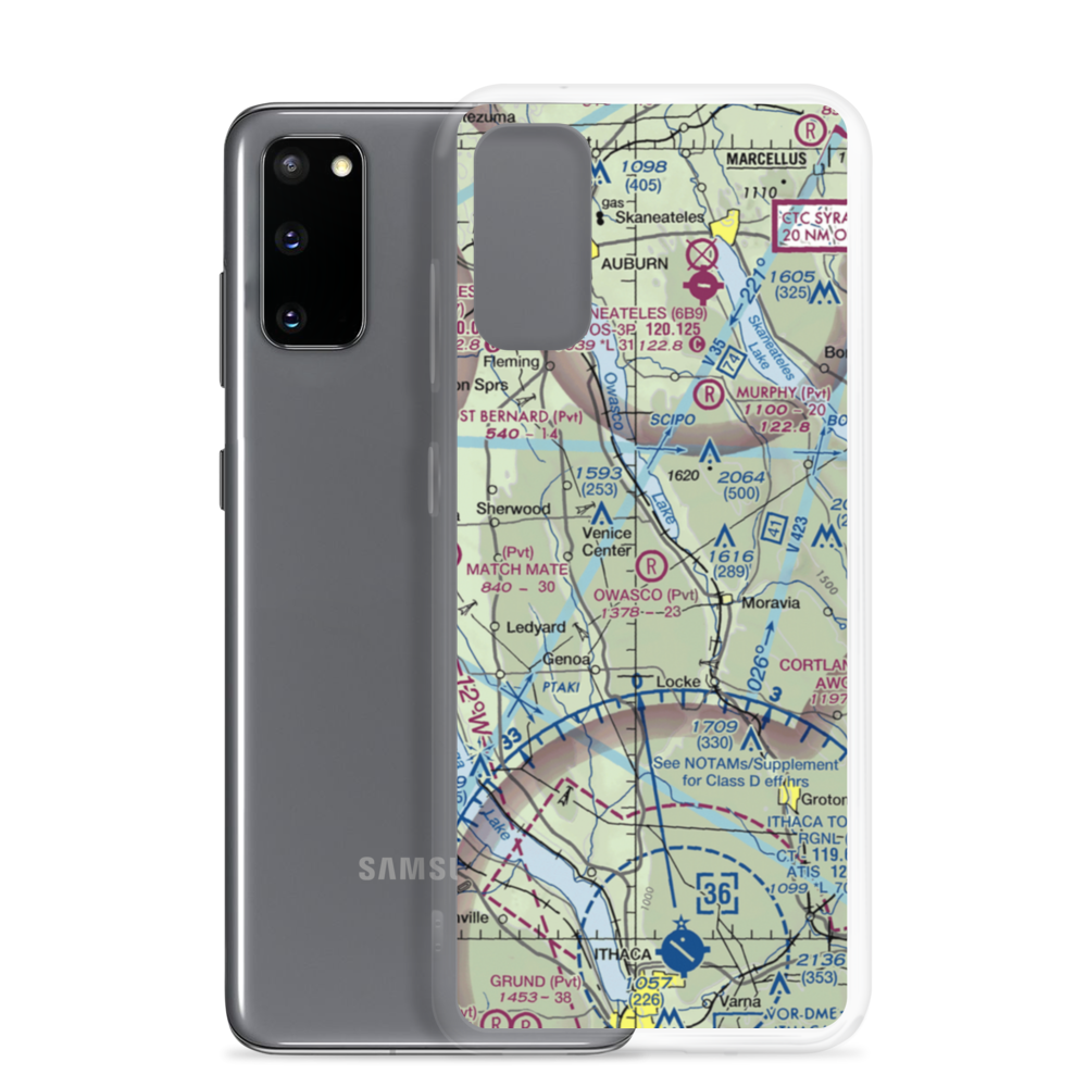 Owasco Airport (92NK) VFR Sectional Samsung Case Samsung Galaxy S20 model shown