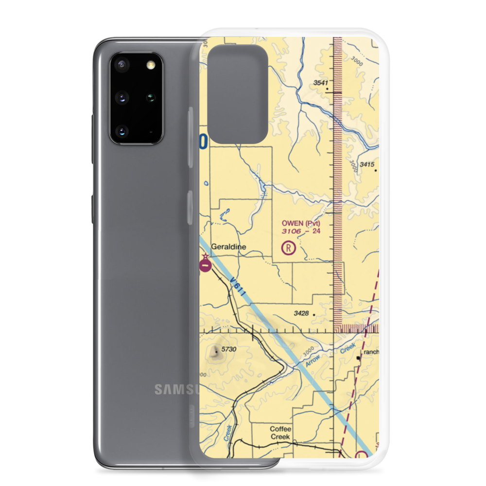 Owen Bros Airport (MT01) VFR Sectional Samsung Case Samsung Galaxy S20 Plus model shown