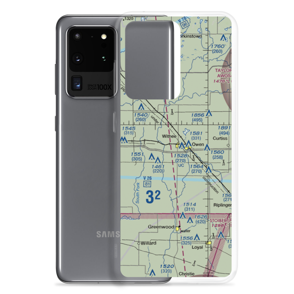 Owen-Withee Airport (WS42) VFR Sectional Samsung Case Samsung Galaxy S20 Ultra model shown