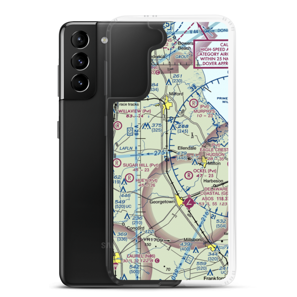 Owens Field (DE12) VFR Sectional Samsung Case Samsung Galaxy S21 Plus model shown