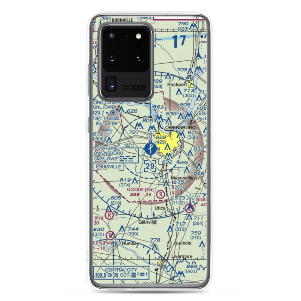 Owensboro Daviess County Airport (OWB) VFR Sectional Samsung Case Samsung Galaxy S20 Ultra model shown