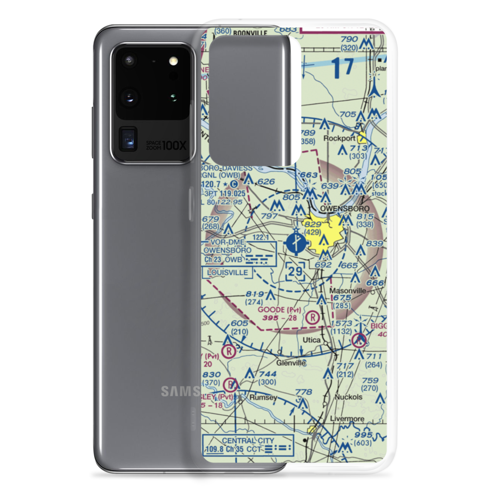 Owensboro Daviess County Airport (OWB) VFR Sectional Samsung Case Samsung Galaxy S20 Ultra model shown