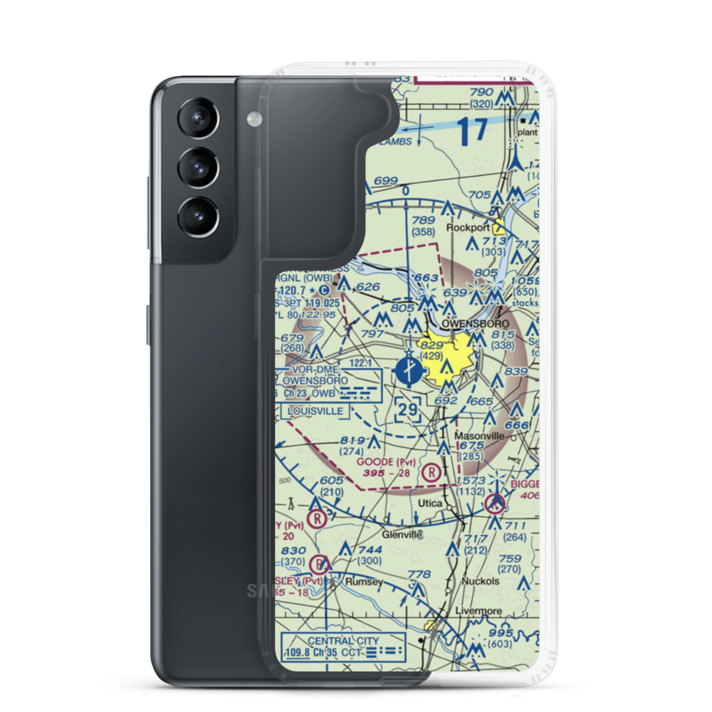 Owensboro Daviess County Airport (OWB) VFR Sectional Samsung Case Samsung Galaxy S21 model shown