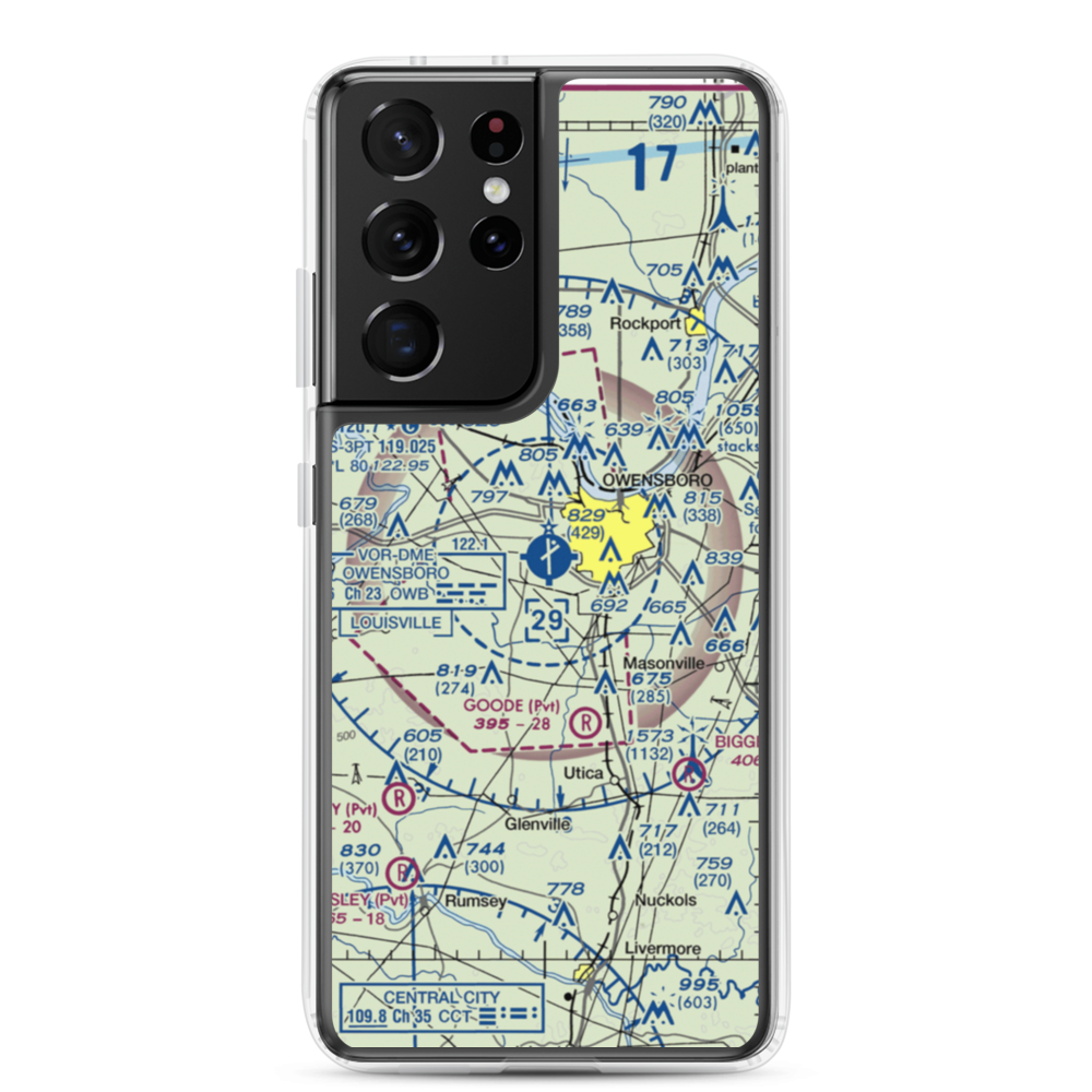 Owensboro Daviess County Airport (OWB) VFR Sectional Samsung Case Samsung Galaxy S21 Ultra model shown