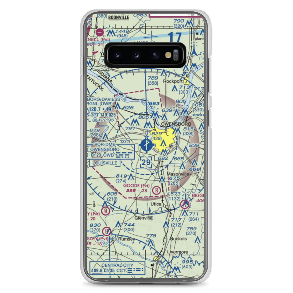 Owensboro Daviess County Airport (OWB) VFR Sectional Samsung Case Samsung Galaxy S10+ model shown