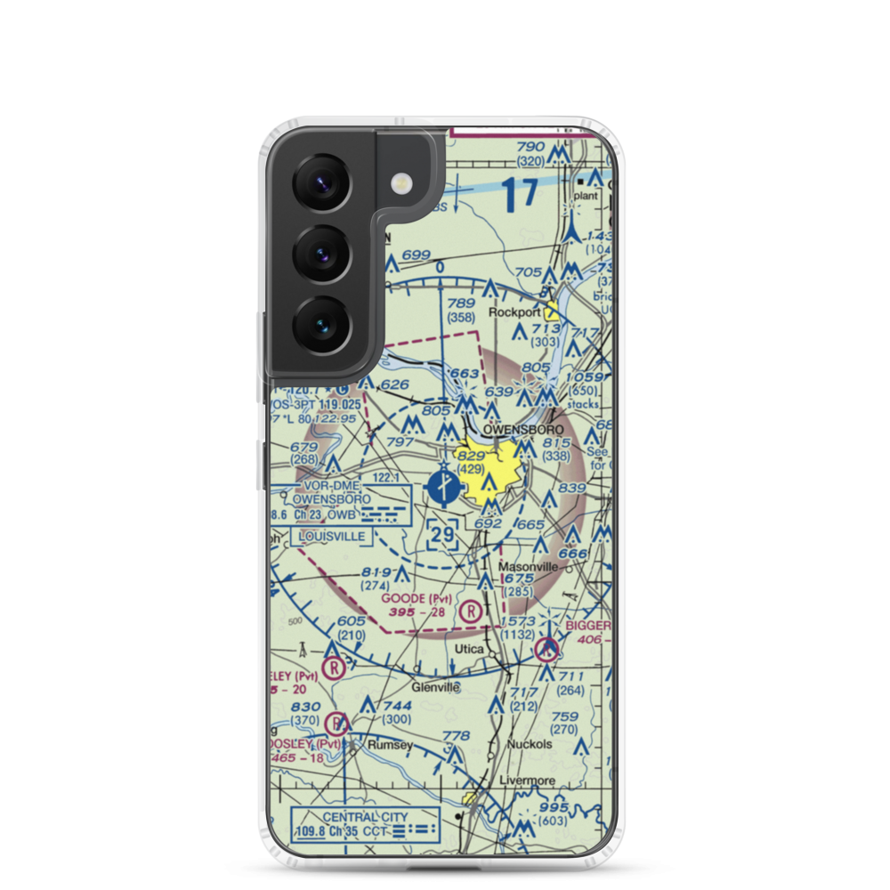 Owensboro Daviess County Airport (OWB) VFR Sectional Samsung Case Samsung Galaxy S22 model shown