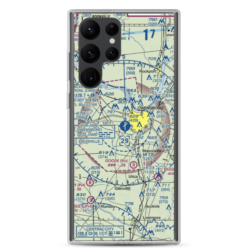 Owensboro Daviess County Airport (OWB) VFR Sectional Samsung Case Samsung Galaxy S22 Ultra model shown