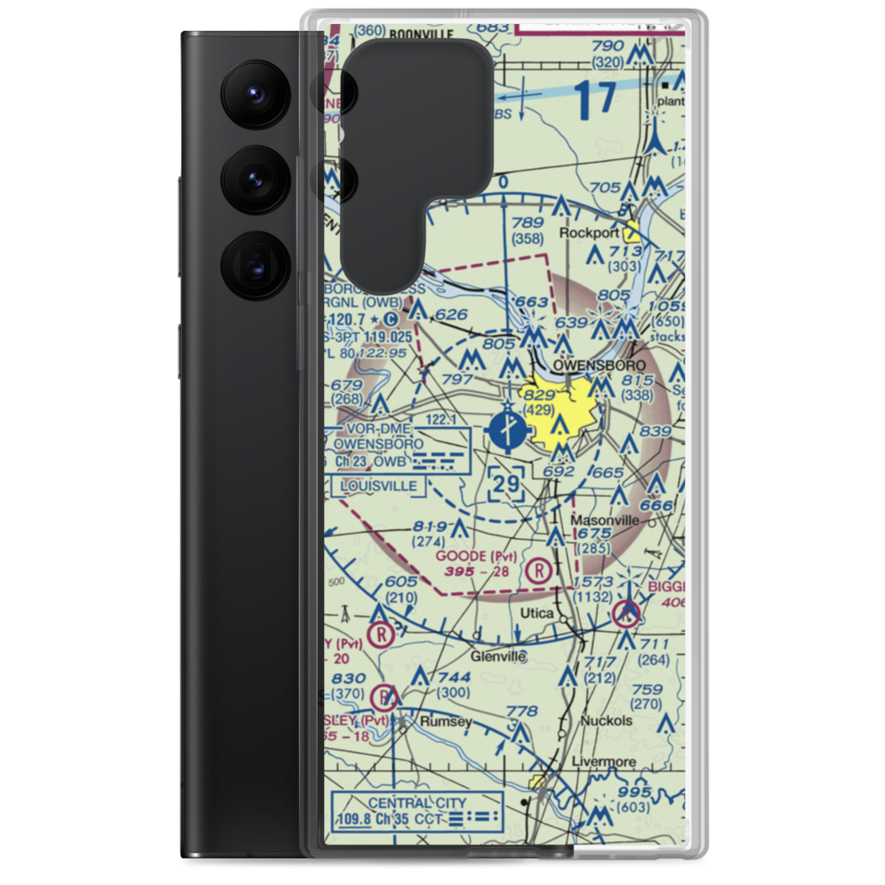 Owensboro Daviess County Airport (OWB) VFR Sectional Samsung Case Samsung Galaxy S22 Ultra model shown