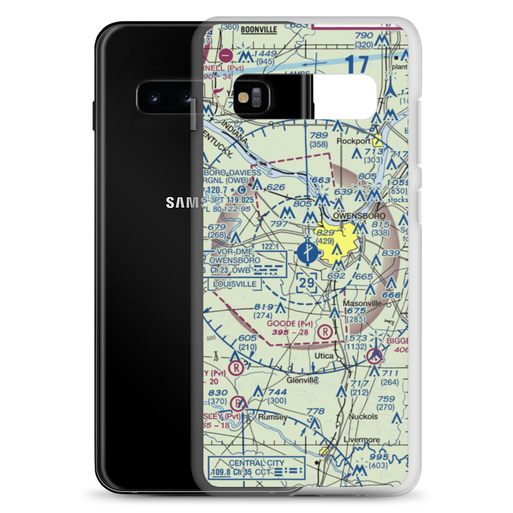 Owensboro Daviess County Airport (OWB) VFR Sectional Samsung Case Samsung Galaxy S10+ model shown