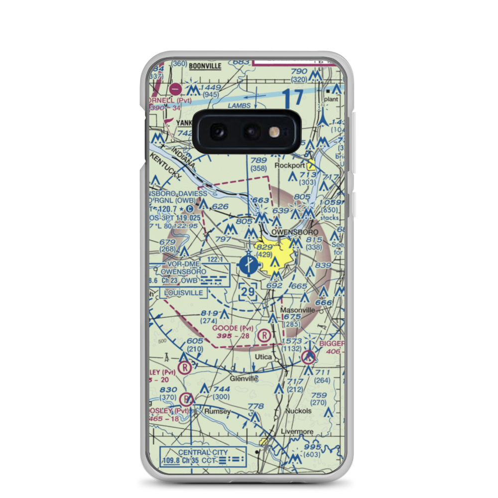 Owensboro Daviess County Airport (OWB) VFR Sectional Samsung Case Samsung Galaxy S10e model shown