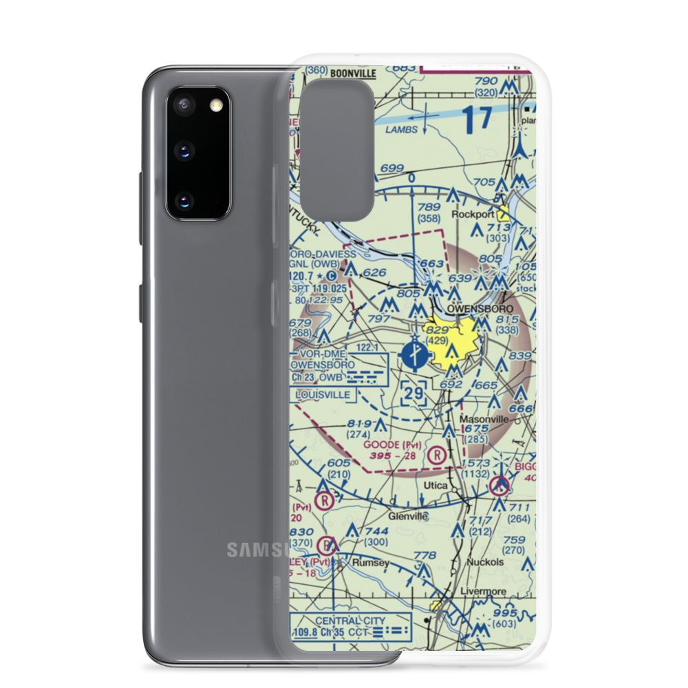Owensboro Daviess County Airport (OWB) VFR Sectional Samsung Case Samsung Galaxy S20 model shown